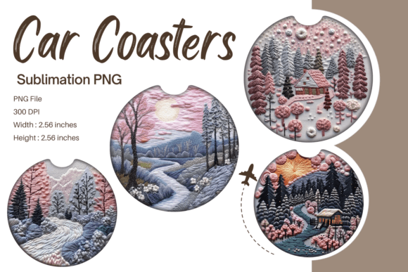 3D Christmas Tree Embroidery Car Coaster: A Festive Graphics Asset