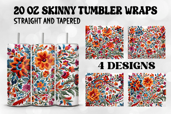 3D Mexican Embroidery Tumbler Wrap: A Graphics Gem for Tumbler Wraps