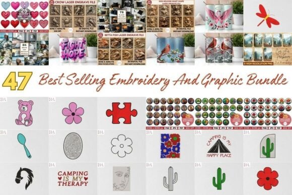 Amazing Embroidery and Graphic Bundle: A Crafters' Treasure
