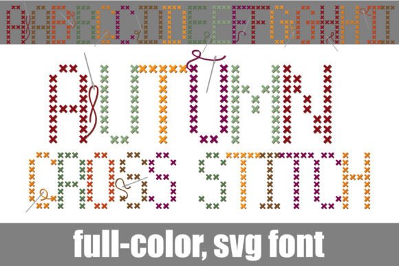 Autumn Cross Stitch: A Charming Font for Local Branding