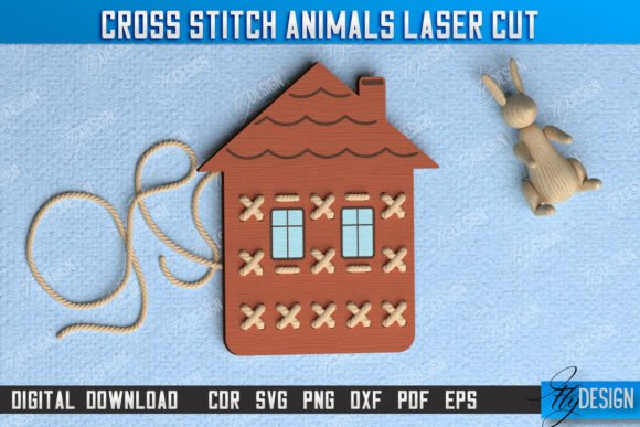 Branding Cross Stitch House Montessori Lacing for Local Business