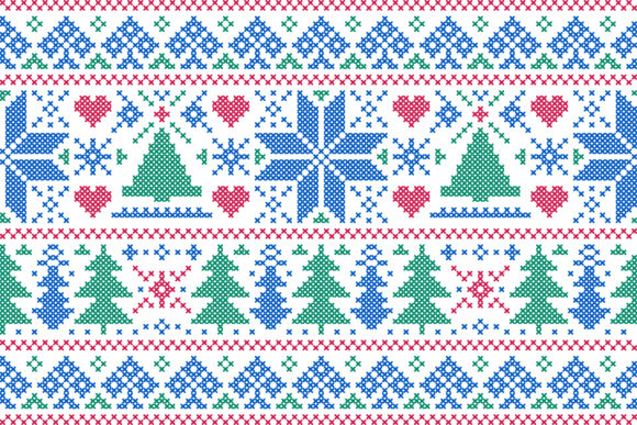Christmas Nordic Embroidery Graphics: A Versatile Pattern