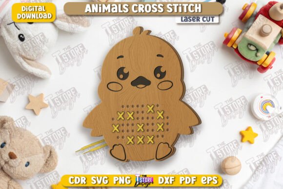 Cross Stitch Chick Laser Cut CNC for Creative Branding