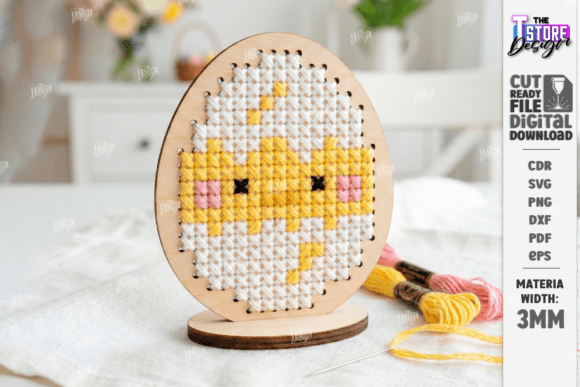 Easter Cross Stitch Ornament: A Spring Easter Laser Cutting Delight