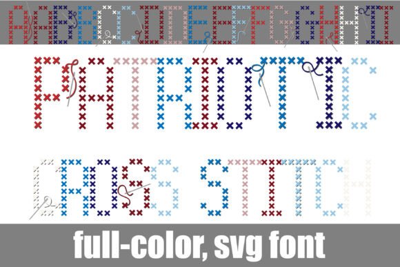 Enhance Branding with Patriotic Cross Stitch - A Color Font Gem