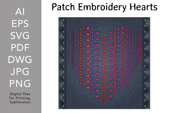 Enhance Your Valentine's Content with Patch Embroidery Heart Graphics