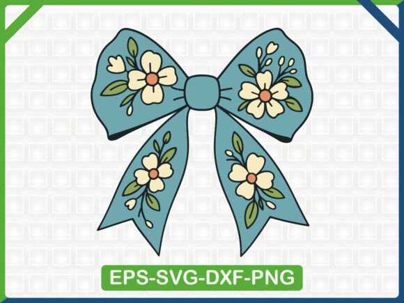 Floral Ribbon Bow Embroidery SVG for T-Shirt Designs