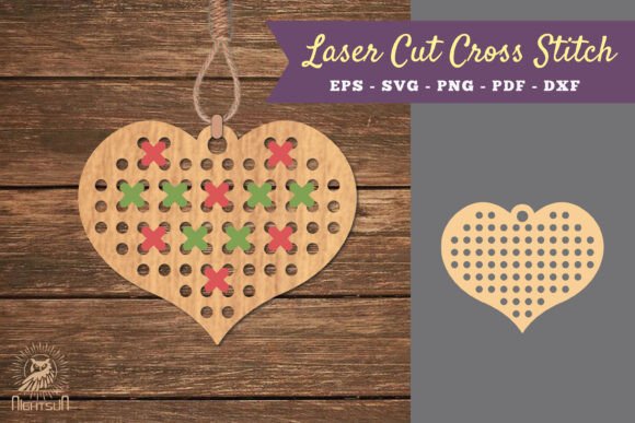 Heart Cut Cross Stitch SVG: A Laser-Cut Ornament for Brands