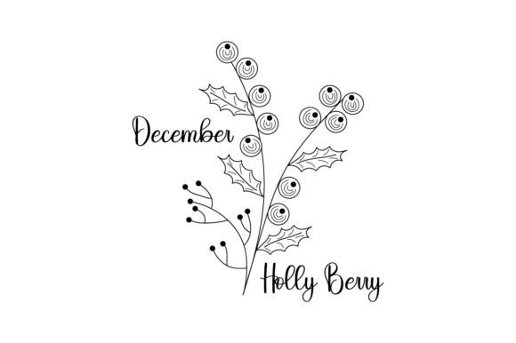 Holly Berry Embroidery: A Festive December Design
