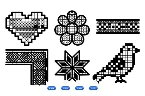 Pixel Folk Embroidery SVG Pack: A Must for Creative Graphics