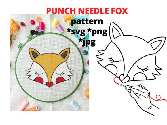Punch Needle Embroidery - Fox: A Graphics Gem for Hand Embroidery Patterns