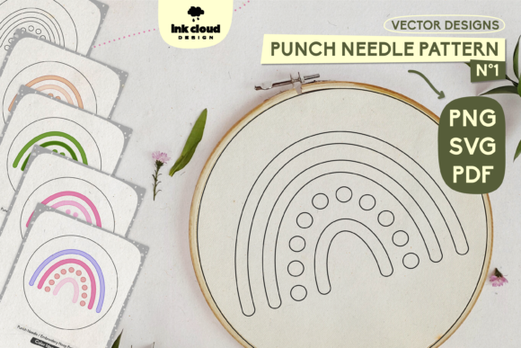 Punch Needle Embroidery Rainbow: A Vibrant Graphics Asset