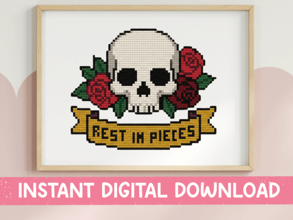 Rest in Pieces: A Gothic Cross Stitch Design