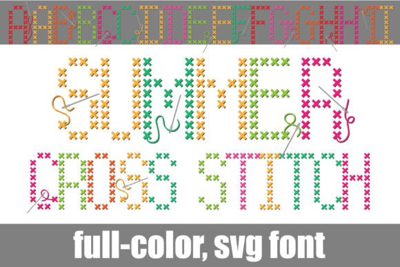 Summer Cross Stitch: A Vibrant Addition to Color Fonts