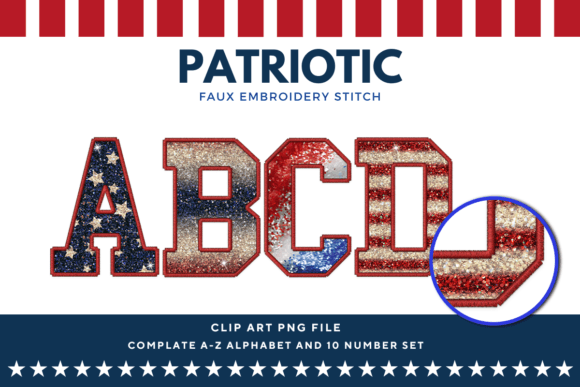 Varsity Patriotic Faux Embroidery: A Graphics Gem
