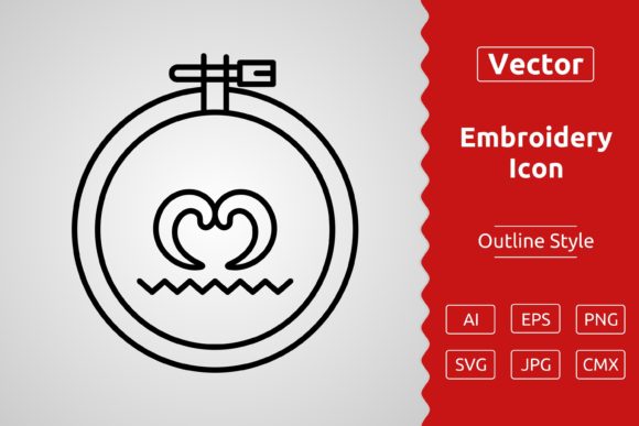 Vector Embroidery Outline Icon: A Versatile Design Choice
